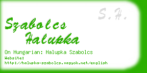 szabolcs halupka business card